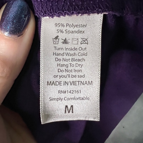 LuLaRoe Carly Purple Polka-Dot w Aztec Design Patterned Short Sleeve Swing Dress - Picture 9 of 12